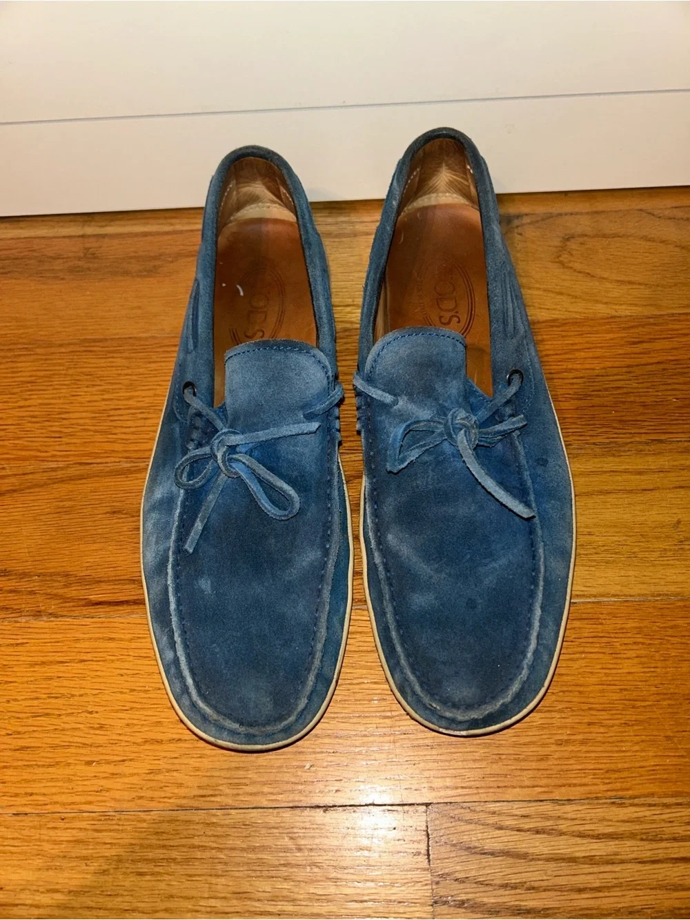 Tod's Men's Blue Suede Driving Loafers